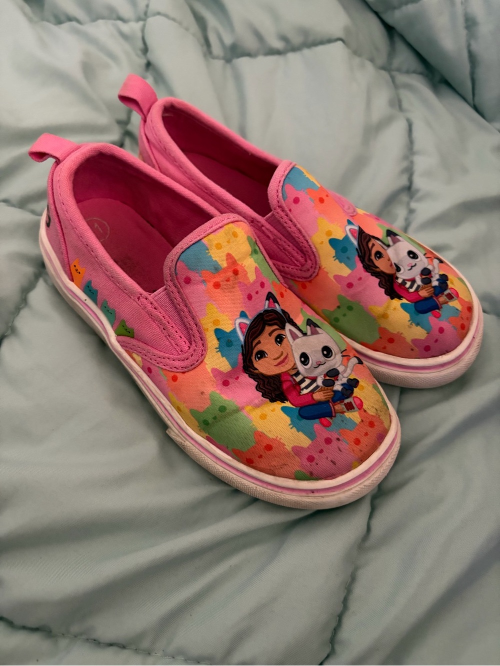 Kids Pink Slip-On Character Sneakers